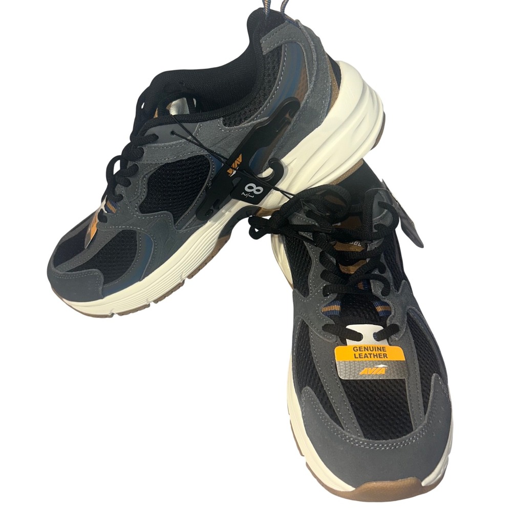 Avia 5000 SDE Mens Sneakers Grey Black Leather Mesh MNAV25GX014 Size 8.5